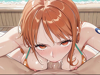 Nami Risks It All: Draining the Enemy to Protect Luffy - One Piece AI Generated