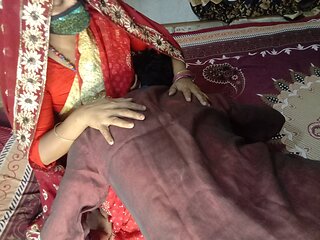 Newest Threesome Desi My Husband's Father First Night Fucked Doggystyle Best Newly Married Wife with Husband's Father