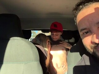 I found a window cleaner at the traffic light! And I called her over to be a pornography actor and have super-steamy orgy in our camper in the middle of the street. I made her all humid and she wiped our whole truck seat.