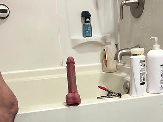 Cdmichelle Wearing Purple Onepiece Swimsite Wile Puitting Butplug & Dildo in Ass