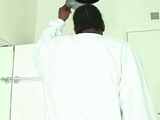 Using sex toys during the shower is not enough for the ebony that craves BBC