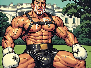 Asian Cum Covered Muscle Men Art