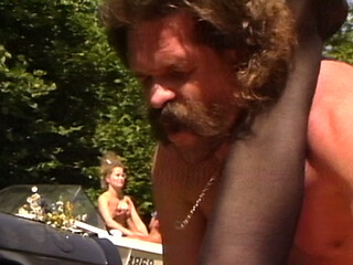 Classic German sluts getting wrecked outdoors in hot compilation