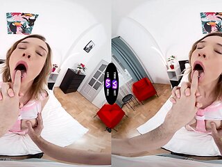 Teen Alice gets her tiny titties sucked and fucked hard in VR