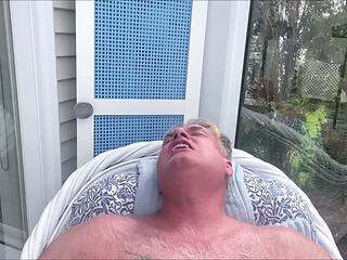 HUNK DADDY BEAR NAKED SUNBATHING IN THE VERANDA 6