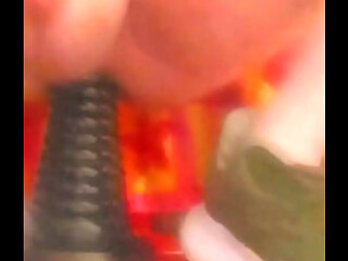 Chris Jude rides cone dildo in ass