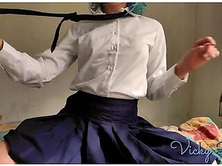 Teasing In School Uniform For A Quickie