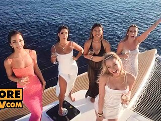 Alexa Flexy, Lia Lin and May Thai fuck you in a dirty fourway boat fuck at sea
