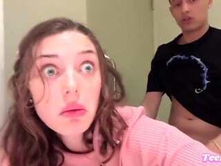 Shrooms Q Pounds Brunette Daisy Love in Mall Bathroom