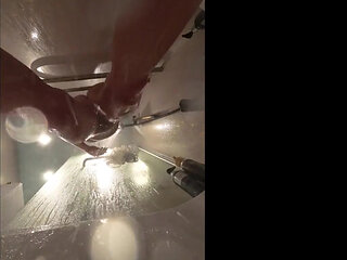 Webcam Under Bath. Girlfriend After Sex in Shower