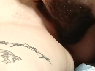 Bearded Man Gently Licks Pussy to Orgasm