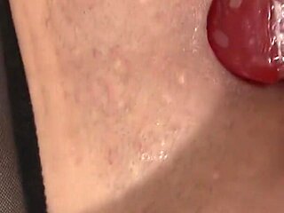 In lingerie, the beautiful brunette pleases her hot cunt alone