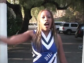Ebony teens engage in hot interracial action