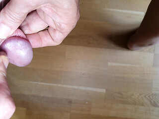 Needle in glans and jerked off