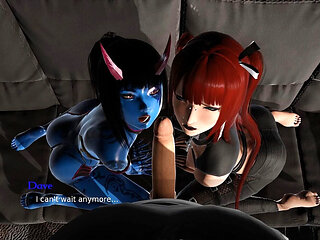 Goth Redhead and Demon Blowjob- Bound by Lust #4- Gameplay