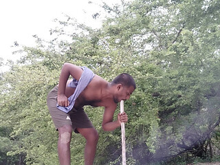 Xhard On Dick On Duty in forest alone
