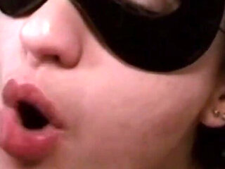 Hot Busty Amateur Masked MILF Fists Her Pussy with Her Hand Then Masturbates with Dildo