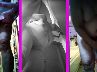 Ugly mother Yoriko, 73 years old, undressing, 3 screen voyeu