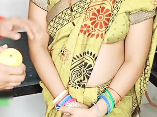 Indian desi aunty show our hot boobs in kitchen our husband wents to come sex
