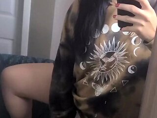 Busty brunette solo masturbation