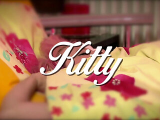 Colored hair chick plays with his white cock