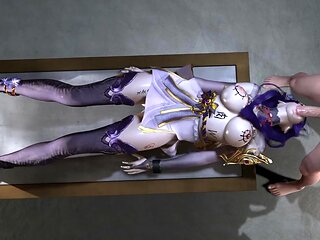 3D Big Boobs Asian Wife with Sexy Dress Cheating with Stranger