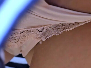 Huge Uncut Cock CUMS Hard Inside Her Panties In Public Transportation. Stranger's Public Fantasy