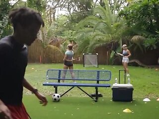 Mimi Monet looks cute and rides hard cock in public