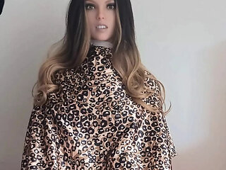 Ladyboy barberette X Lauren broker haircut cape domination