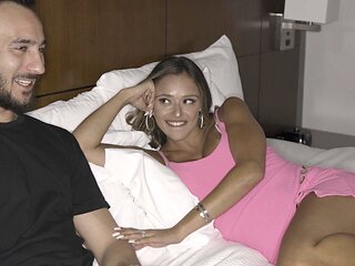 Beautiful big tits homemade brunette gets pucked by a horny stud.