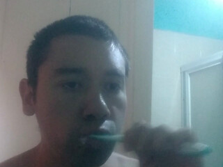 Washing my face the water was cold