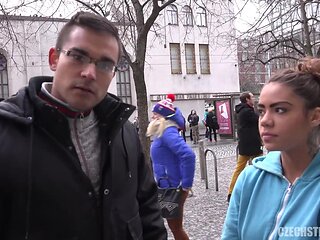 Ebony Busty Beauty's Wild Passion on Czech Streets