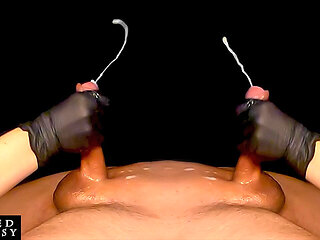 Edged a Cock Long and Sensual to Cum in Super Slow Motion to a Big Load