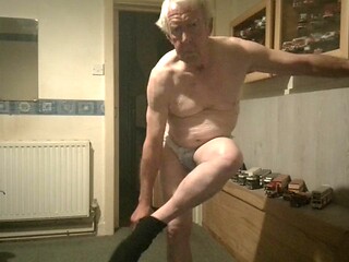 Crossdresser Joanne Lord in thong knickers