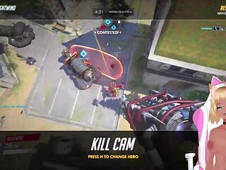 LewdNeko goes down on Overwatch characters with a dildo