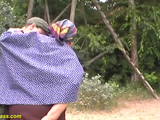 First outdoor orgy for grandma