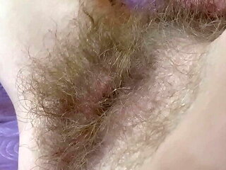 Cutieblonde Hairy Pussy Solo Masturbation - Big Clit Rubbing to Intense Orgasm