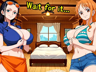 NAMI & ROBIN. Double and anal blowjob