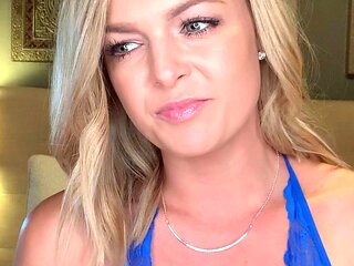 Hot blonde with big boobs solo