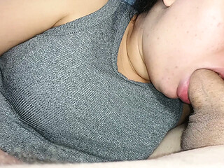 The messiest blowjob ever - her restless little tongue darting from side