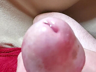 Masturbating precum and cumshot