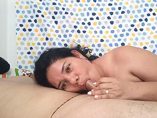 Beautiful neighbor sucking and fucking