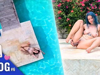 She only Need Her Xl Toy from Strap-on-me to Enjoy the Pool - French Alt Hair...