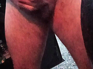 Strip and cum after walk in countryside