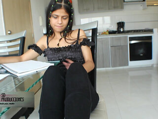 Hot Indian brunette bounces her huge ass on thick cock until she cums hard