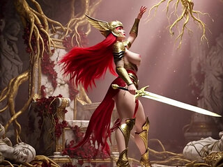 Malenia Blade of Miquella Sensual Throne Routine in Decayed Elphael with Revealing Armor and Provocative Poses