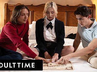 ADULT TIME - Stepbrothers 3-Way Prank Naive Virgin Lexi Lore With A Spirit Board! DOUBLE CREAMPIE