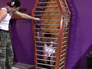 Master Damien Rage Tries Different Floggers On Sub Merlin