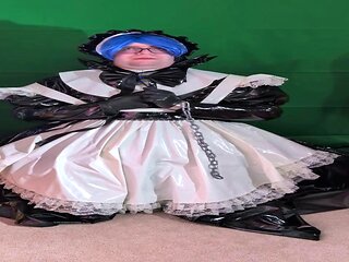 Layered PVC Maid Aoi in long magic wand session
