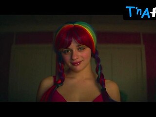 Joey King in sexy lace underwear and fishnet stockings for webcam fun
